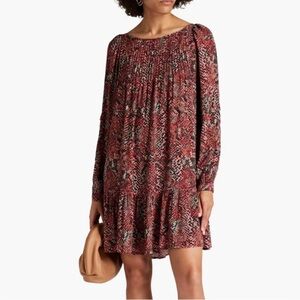 Nicholas Devan Gathered Snake Crepe Mini Dress Size 2
